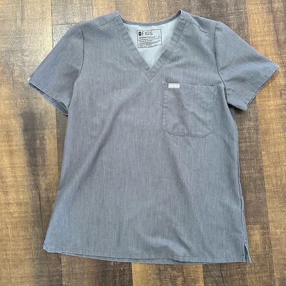 Figs Graphite One Pocket Scrub Top Size Small - Picture 1 of 6